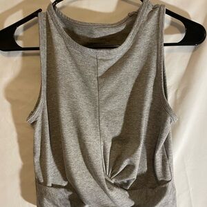 Yogalicious Heather Gray Twist Front Tank Top